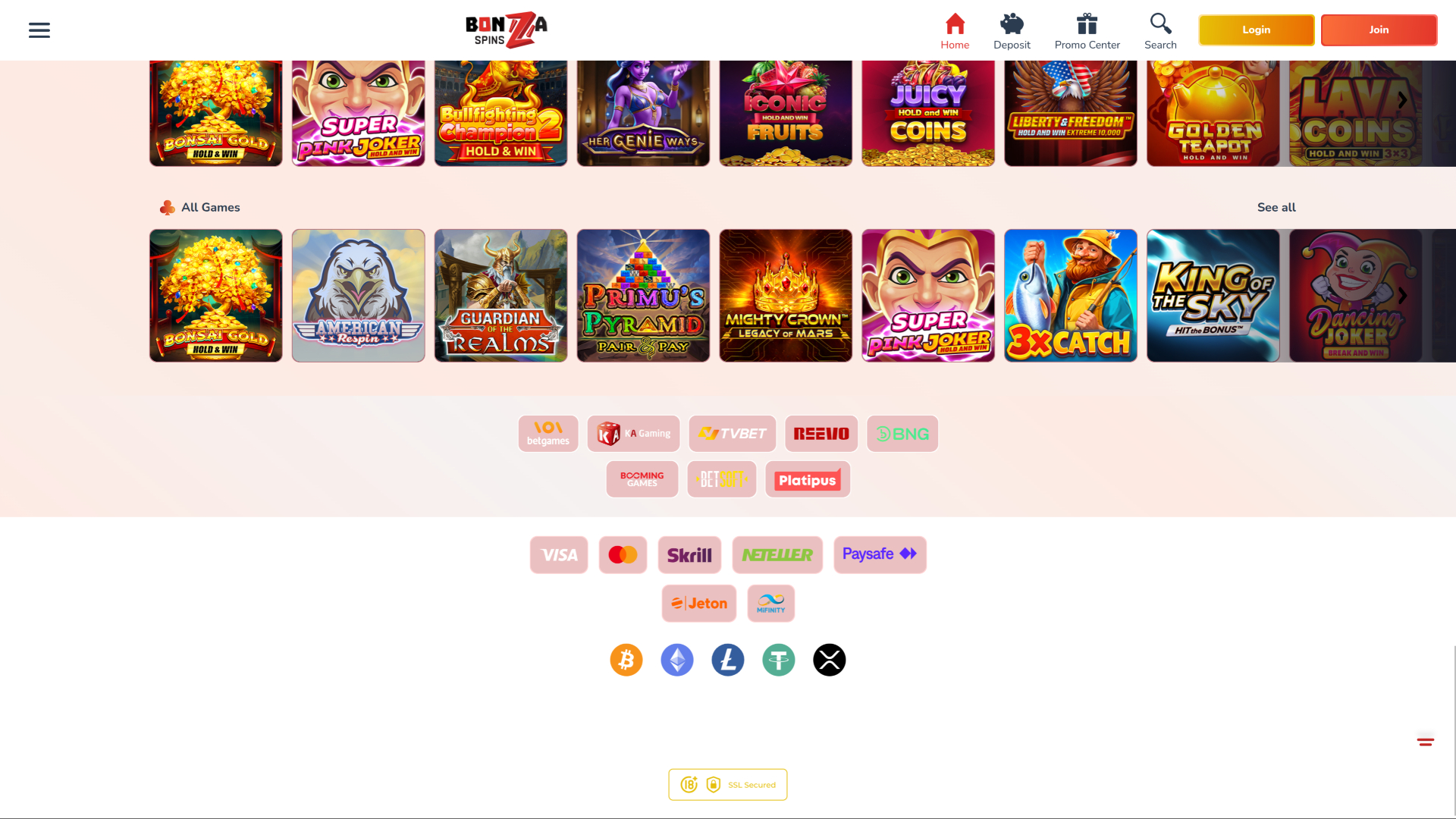 Sviluppatori di giochi desktop di Bonza Spins Casino