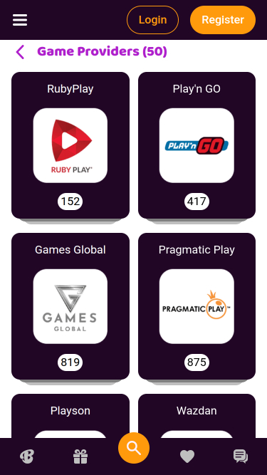 Desarrolladores de juegos móviles de Boo Casino