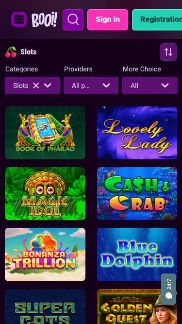 Jogos móveis do Booi Casino