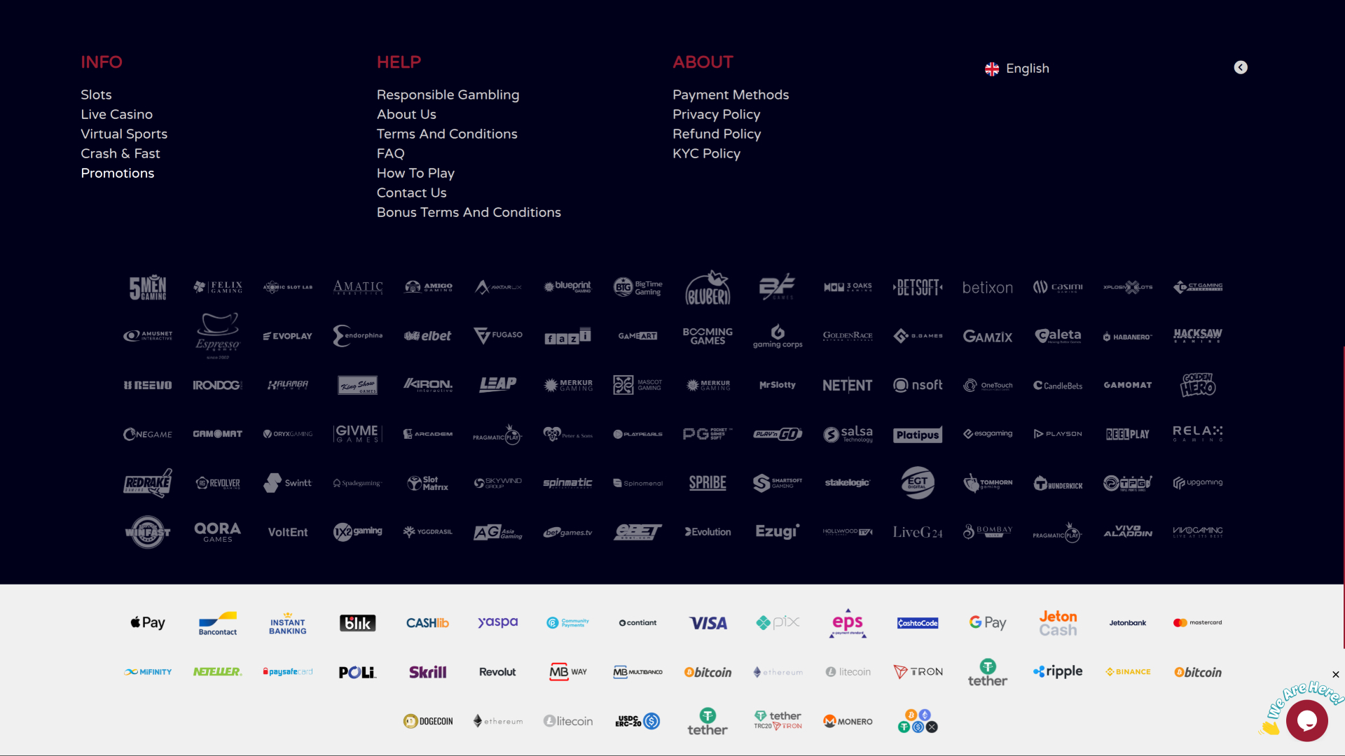 Boombang Casino Escritorio Desarrolladores de juegos