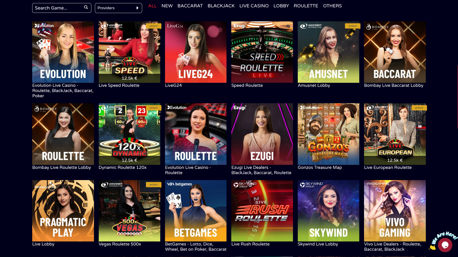 Boombang Casino Escritorio Crupier en vivo