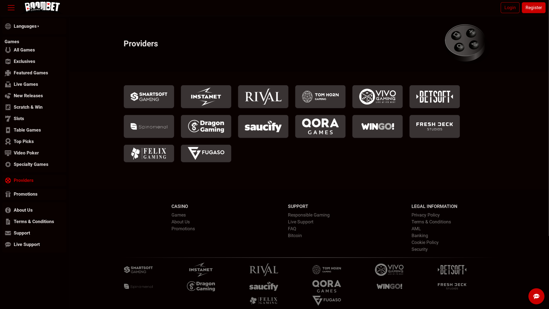 Développeurs de jeux de Boombet Casino sur ordinateur