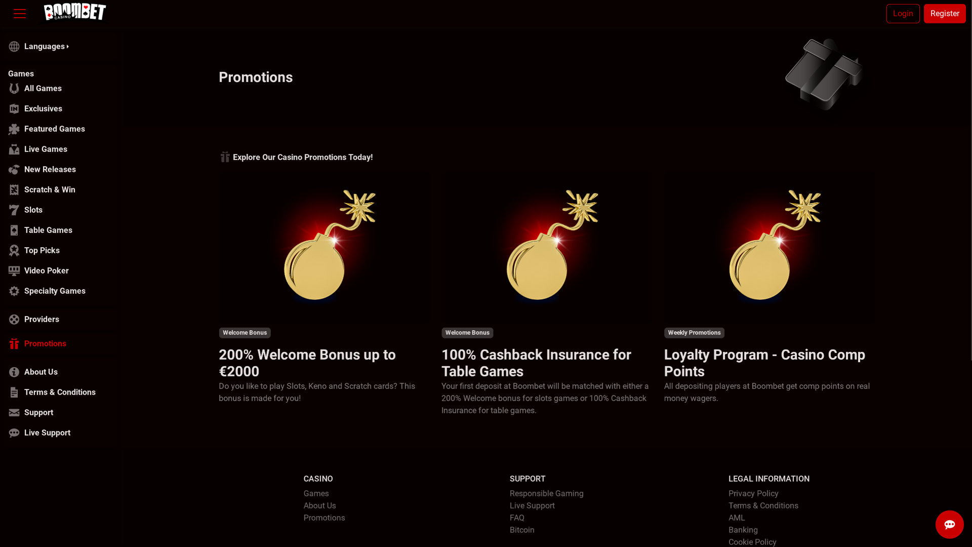 Promotions de Boombet Casino sur ordinateur