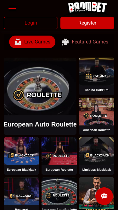 Croupier en direct mobile de Boombet Casino