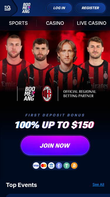 Boomerang Bet Casino mobile Startseite