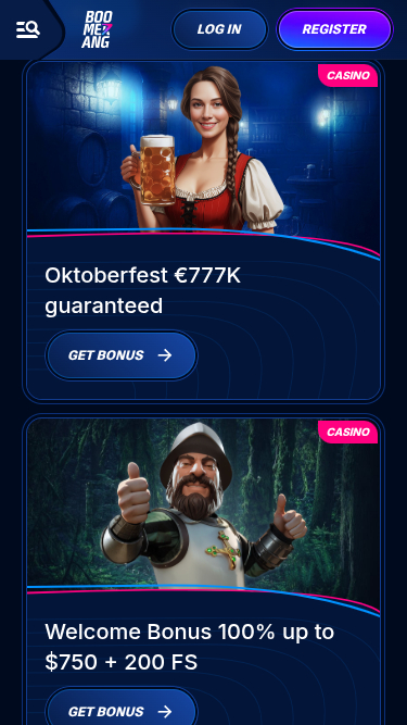 Boomerang Bet Casino mobile Aktionen