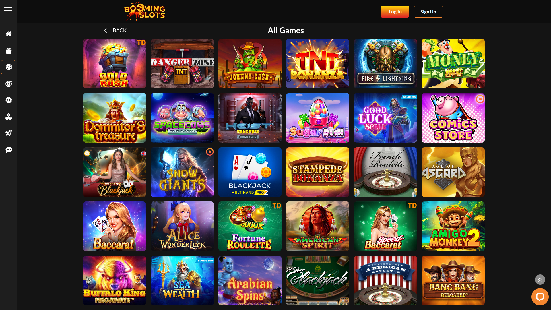 Jeux sur bureau de BoomingSlots Casino