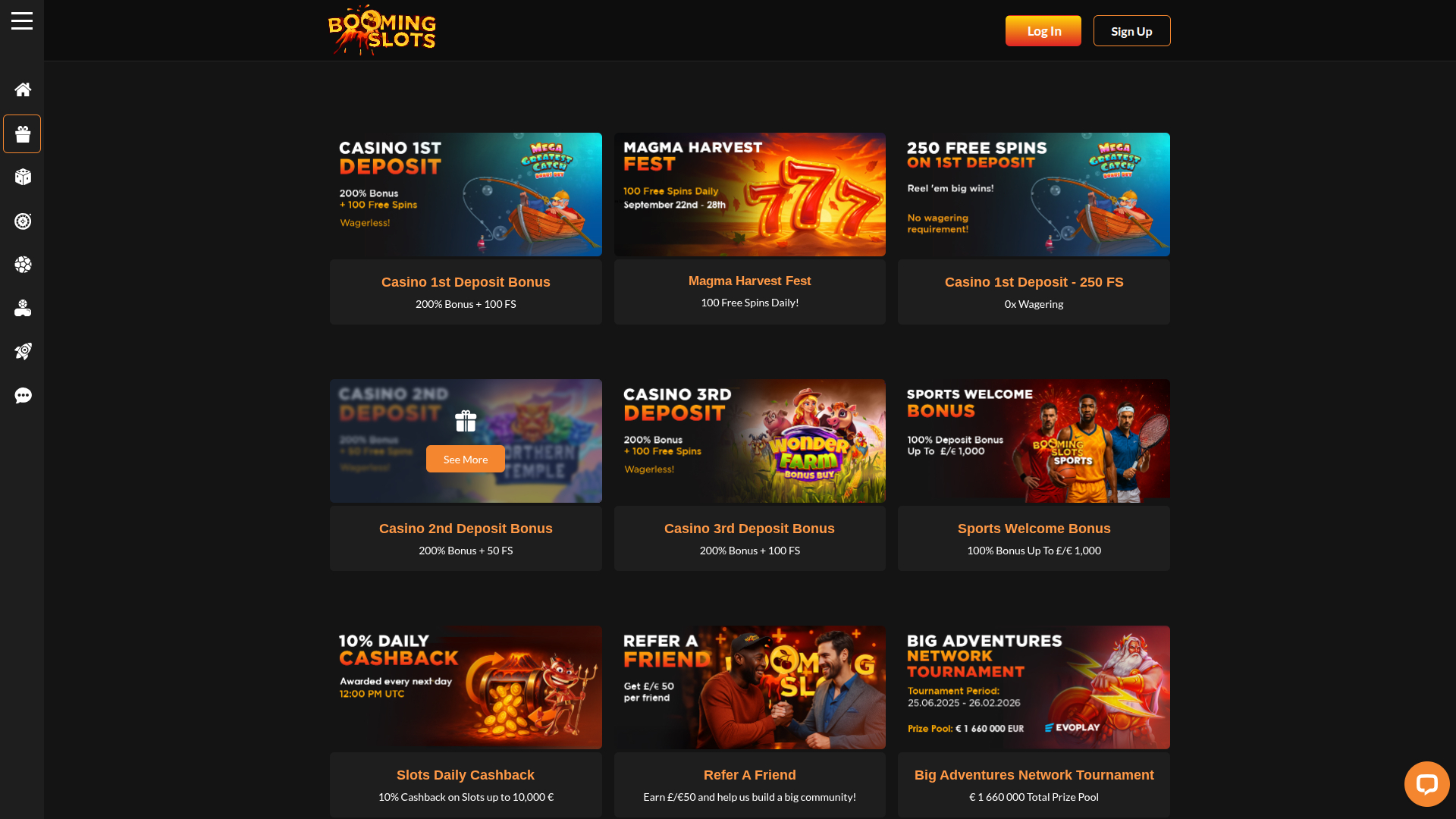 Promotions sur bureau de BoomingSlots Casino