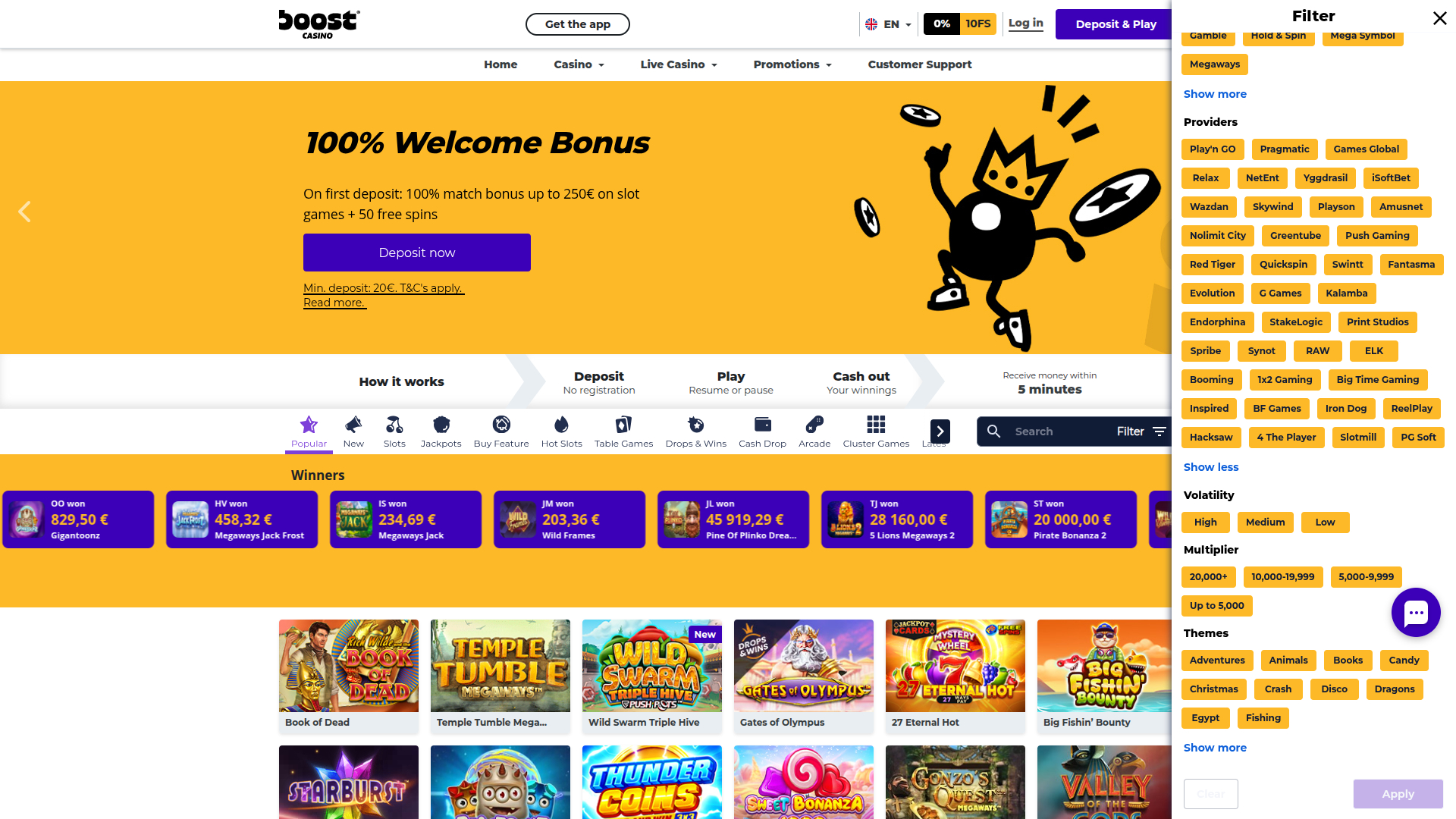 Boost Casino Desktop-Spieleentwickler