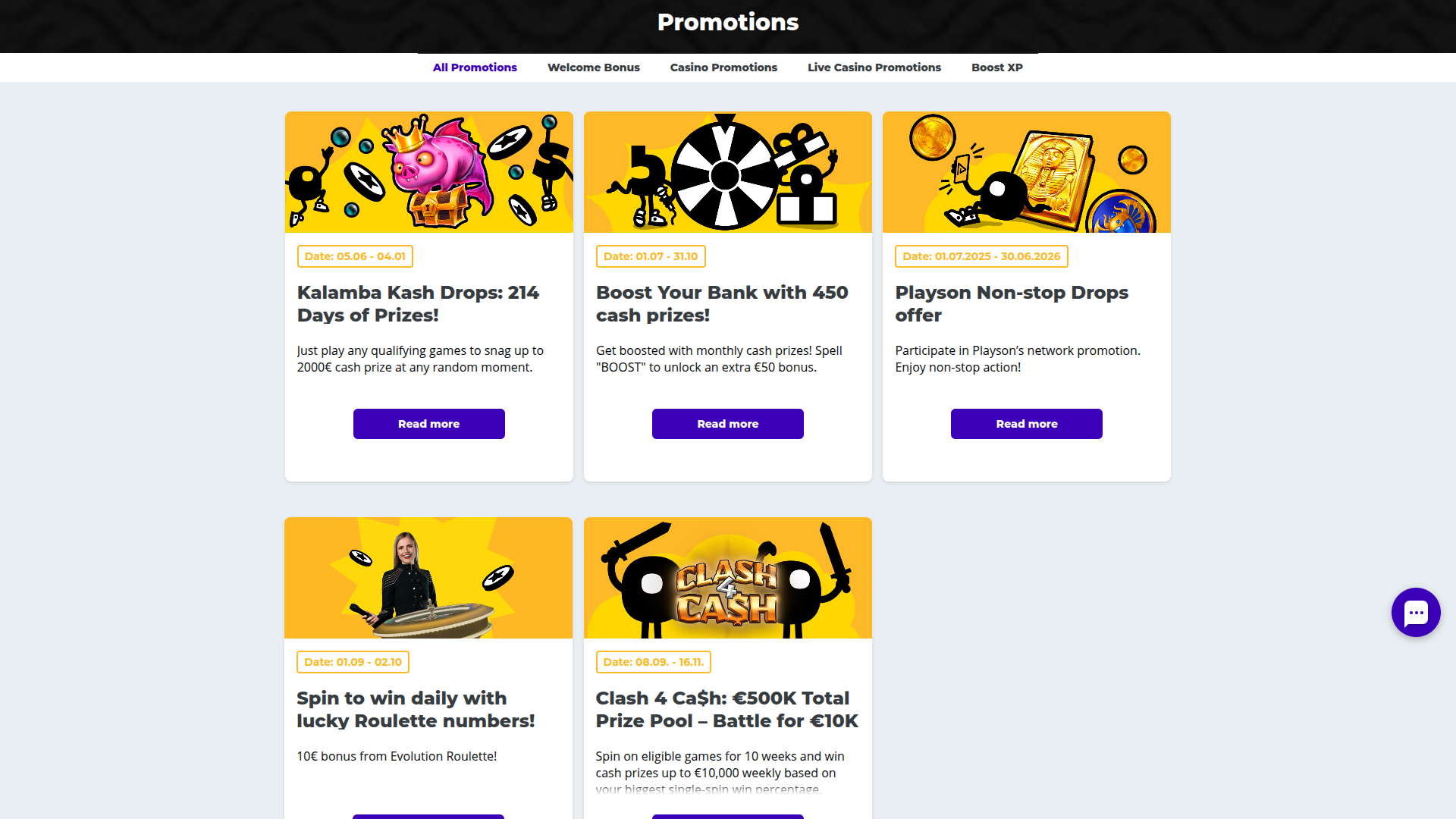 Boost Casino Desktop-Aktionen