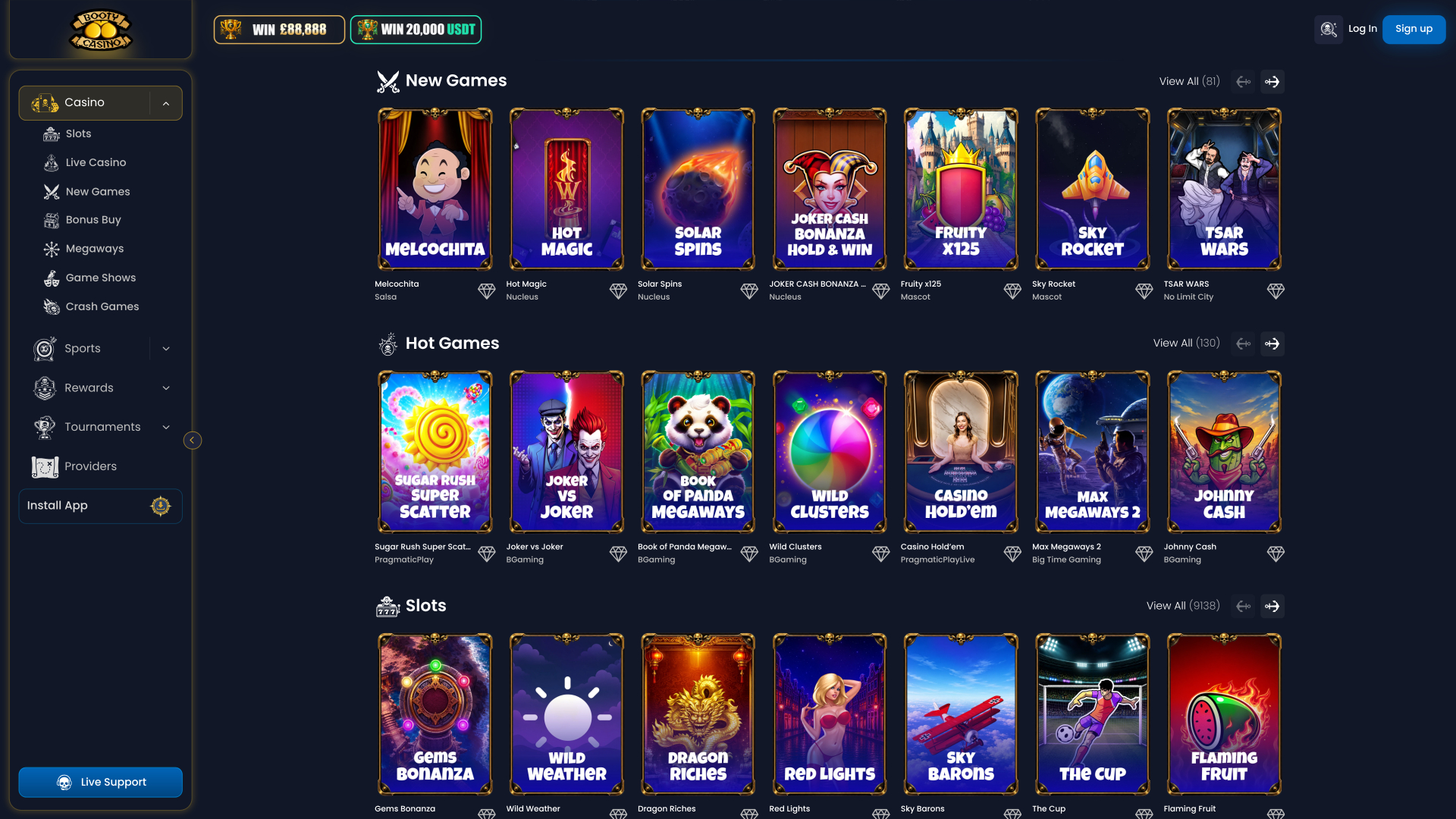 Booty Casinoのデスクトップゲーム