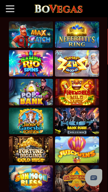 Juegos móviles de BoVegas Casino