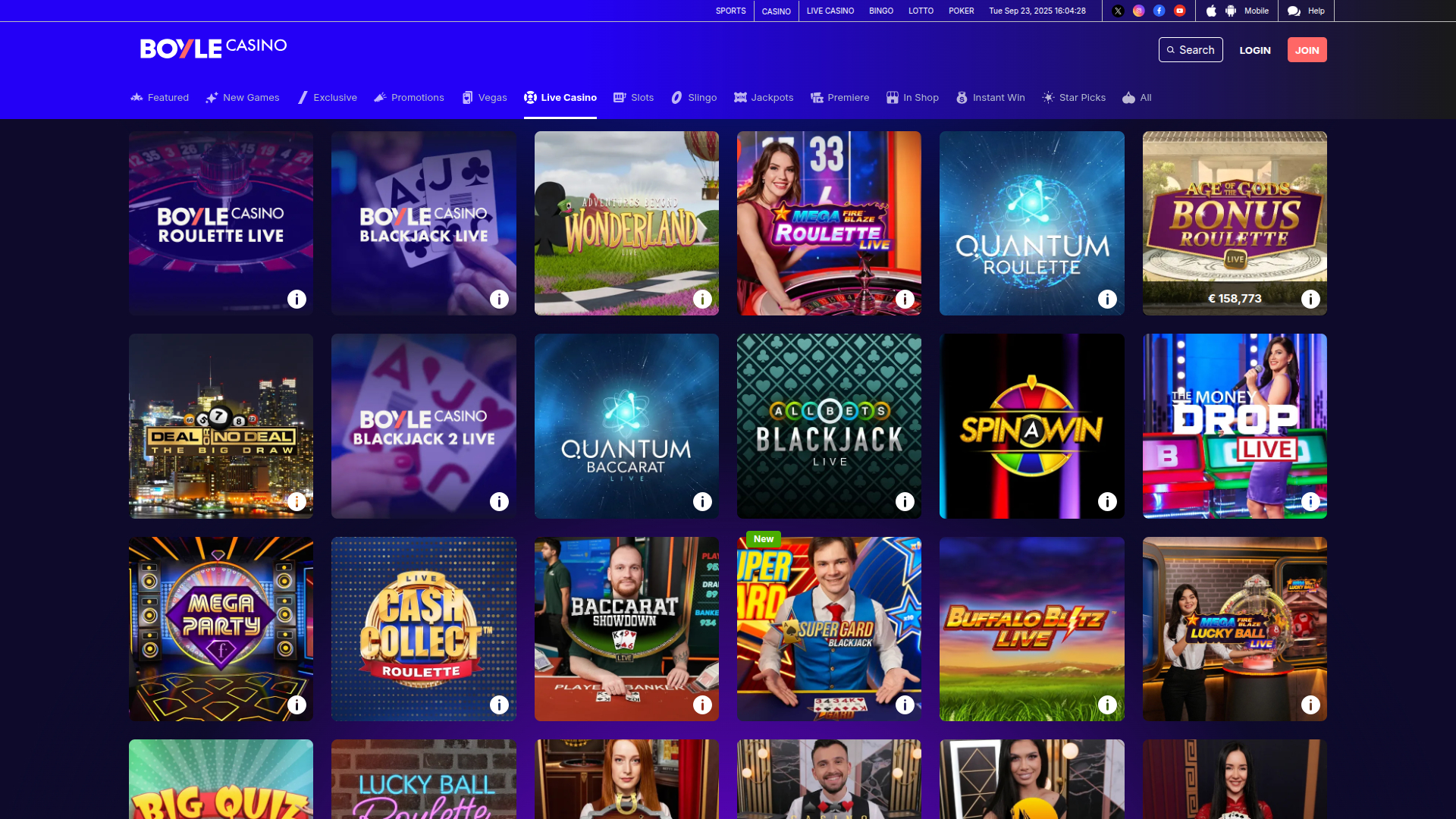BoyleSports Casino Desktop-Live-Dealer