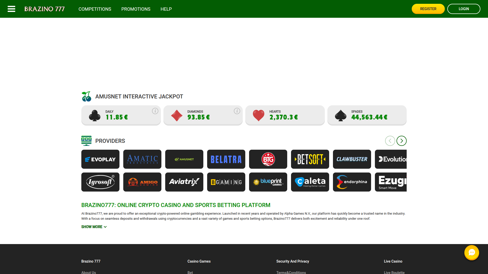 Desarrolladores de juegos de escritorio de Brazino777 Casino