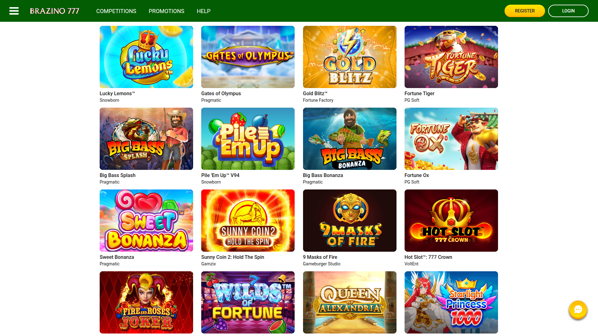 Juegos de escritorio de Brazino777 Casino