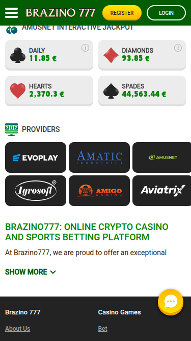 Desarrolladores de juegos móviles de Brazino777 Casino