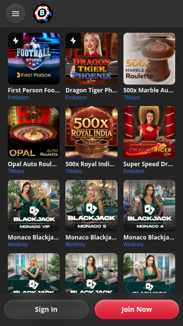 Croupier en direct mobile de BruceBet Casino