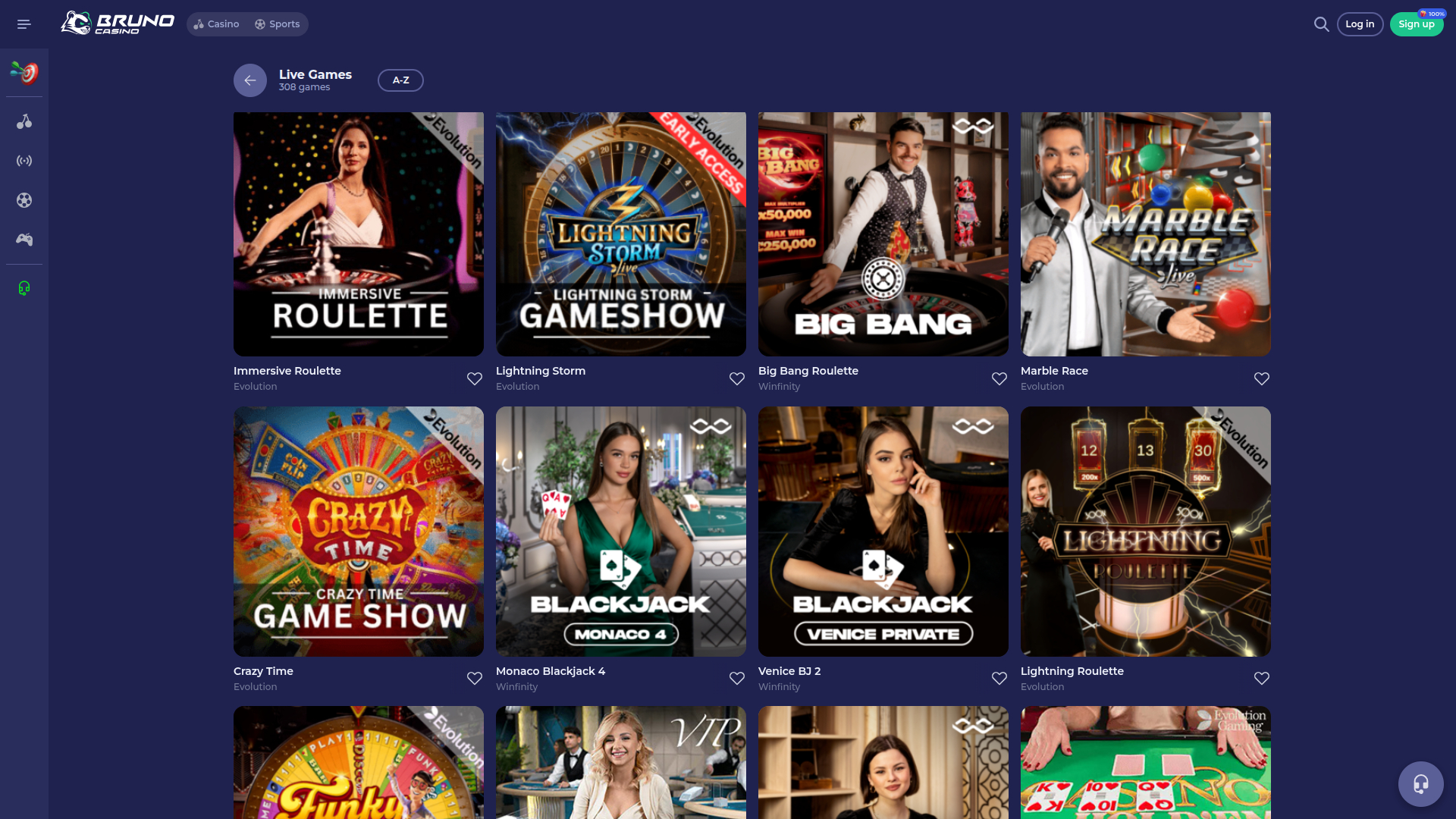 Crupier en vivo de escritorio de Bruno Casino