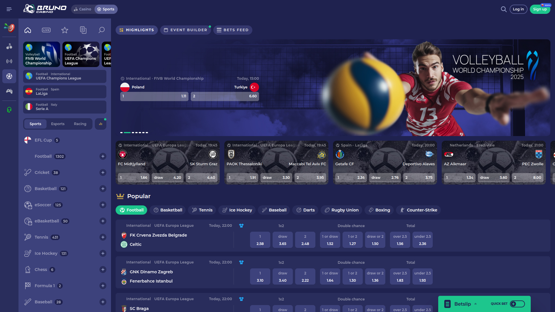 Deportes de escritorio de Bruno Casino