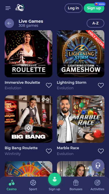 Crupier en vivo móvil de Bruno Casino