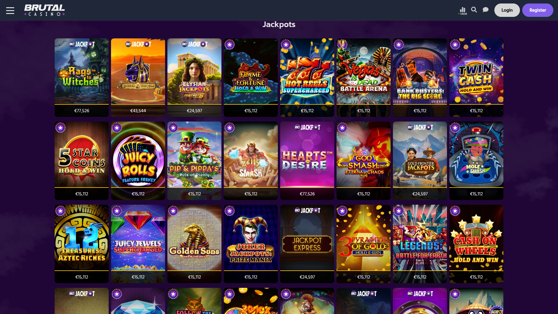 Jackpot de bureau de Brutal Casino