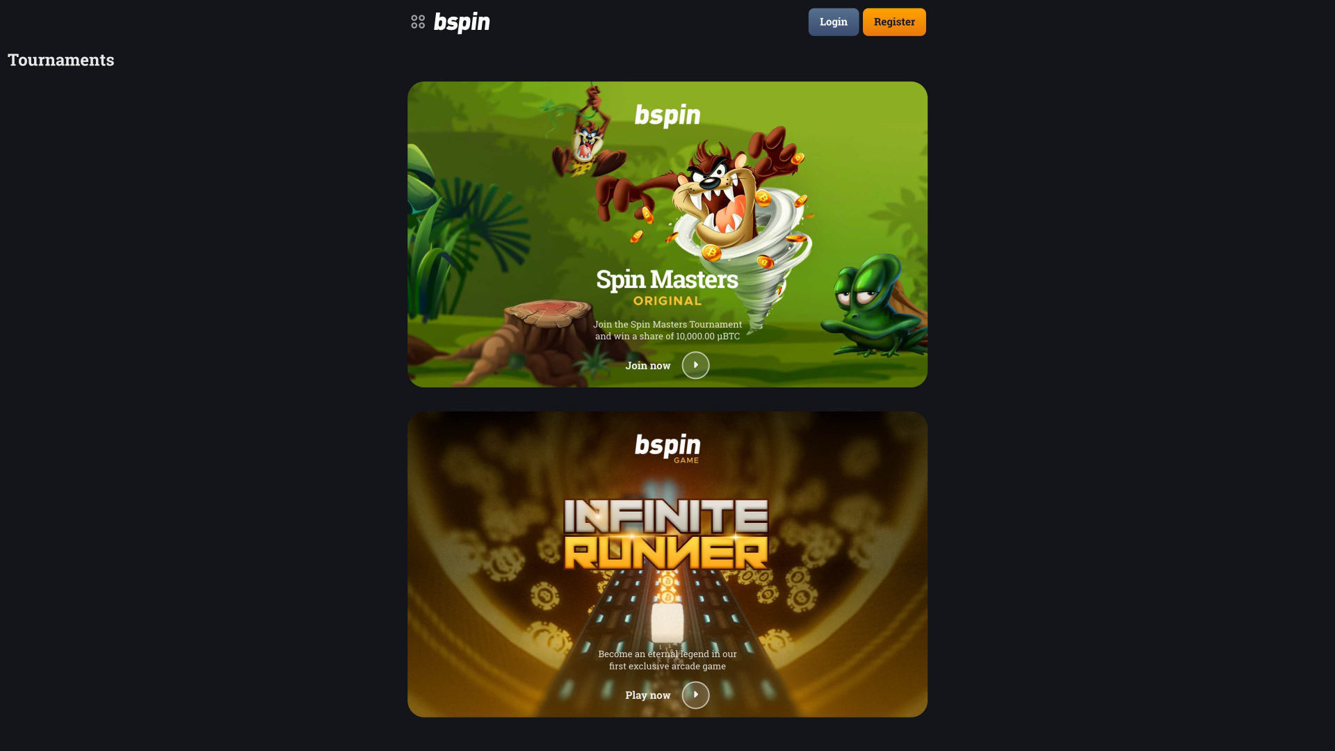 Bspin.io Casino Desktop-Turniere