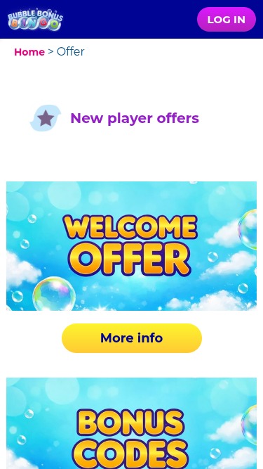 Promotions mobiles de Bubble Bonus Bingo