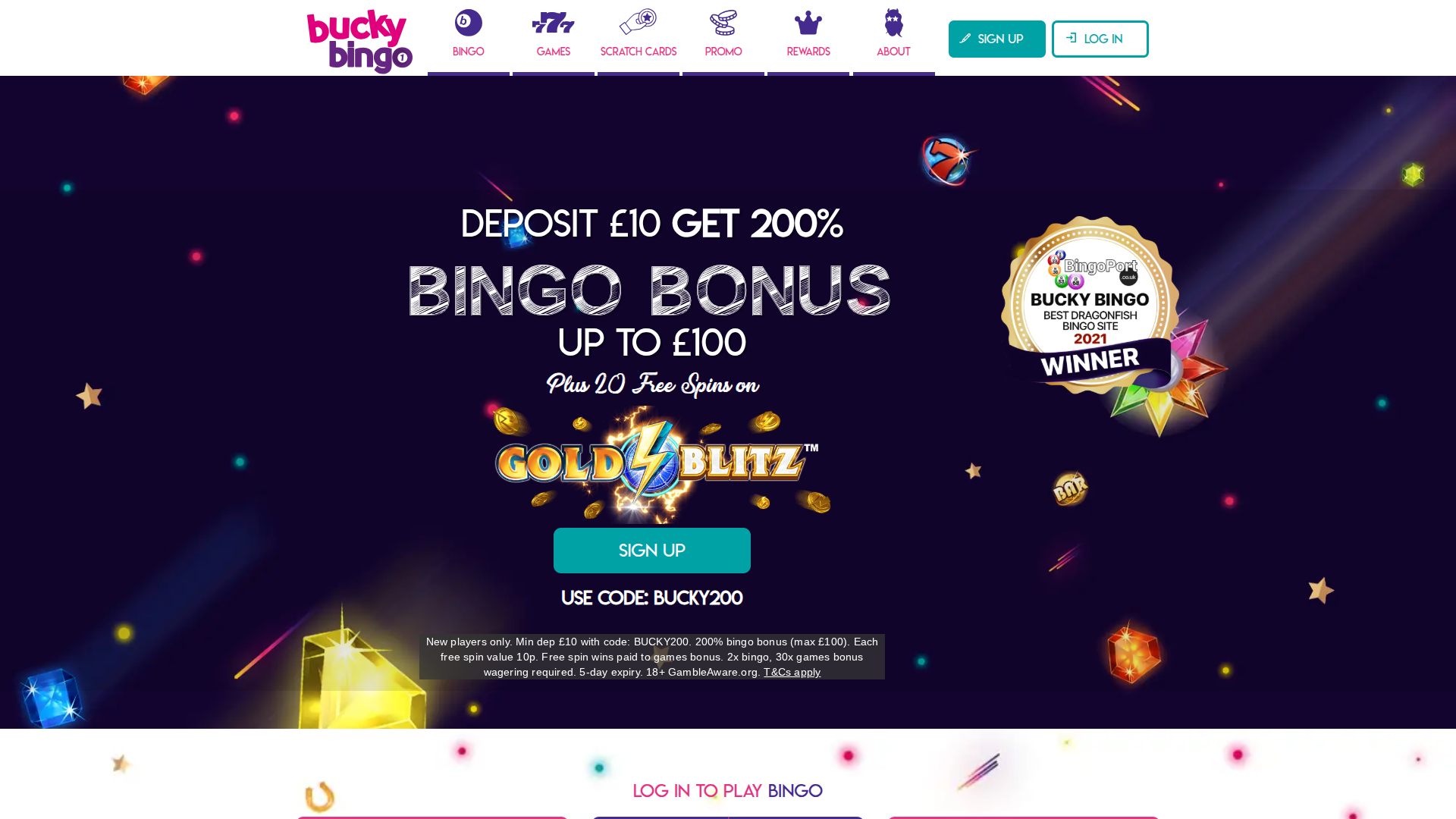 Page d'accueil de bureau de Bucky Bingo