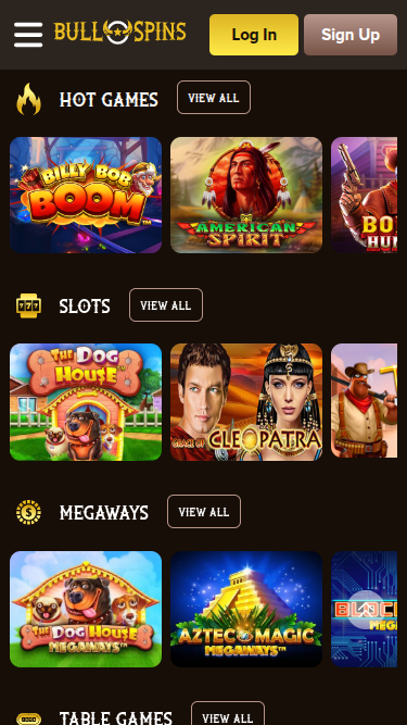 Bull Spins Casino Mobile Games