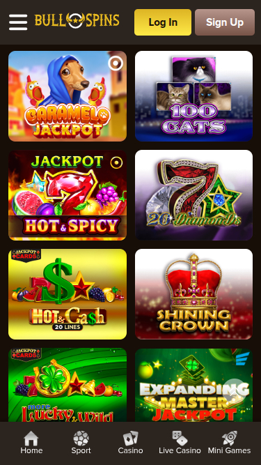 Bull Spins Casino Mobile Jackpot