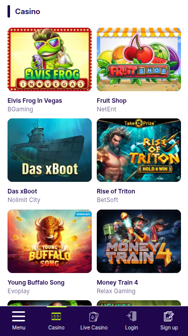 Juegos de Bullsbet Casino para móvil