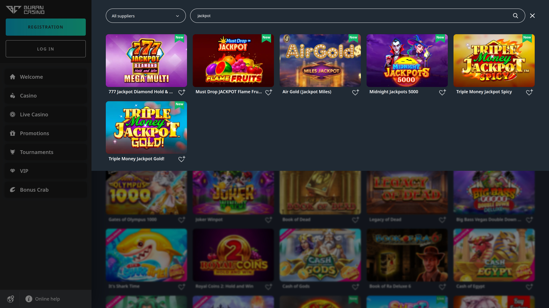 Jackpot de Bureau de Buran Casino