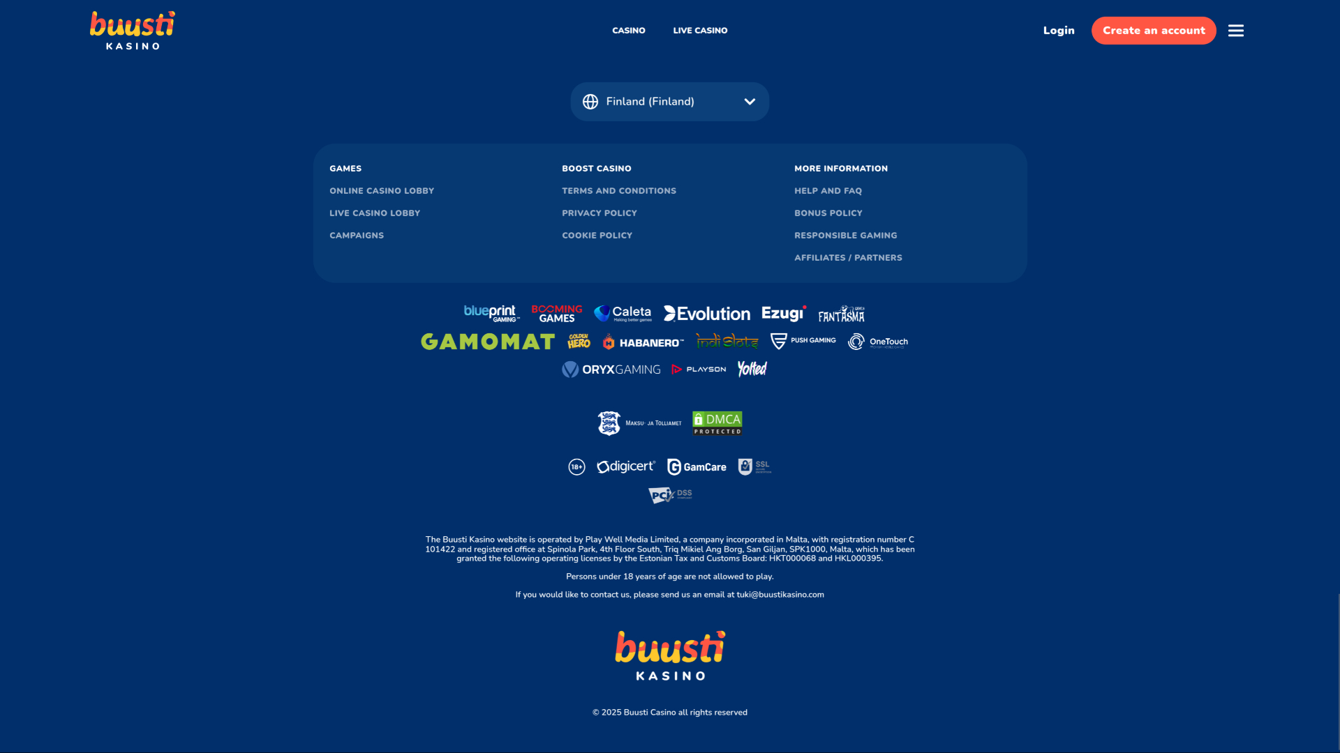 Buusti Kasino Ordinateur Développeurs de jeux