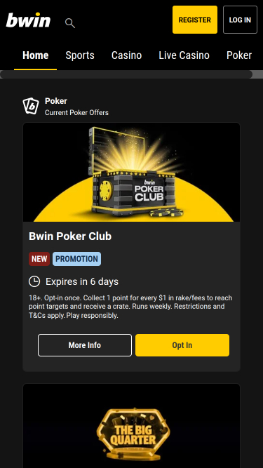 Bwin Casino Mobile-Aktionen