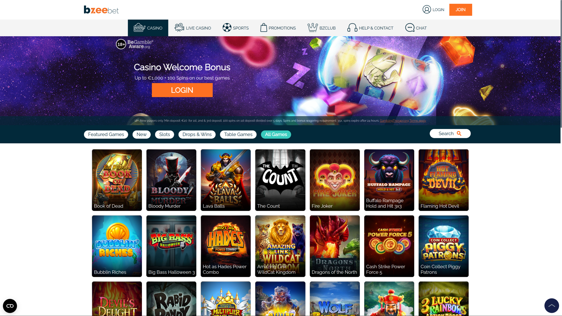 Jeux de Bzeebet Casino sur ordinateur