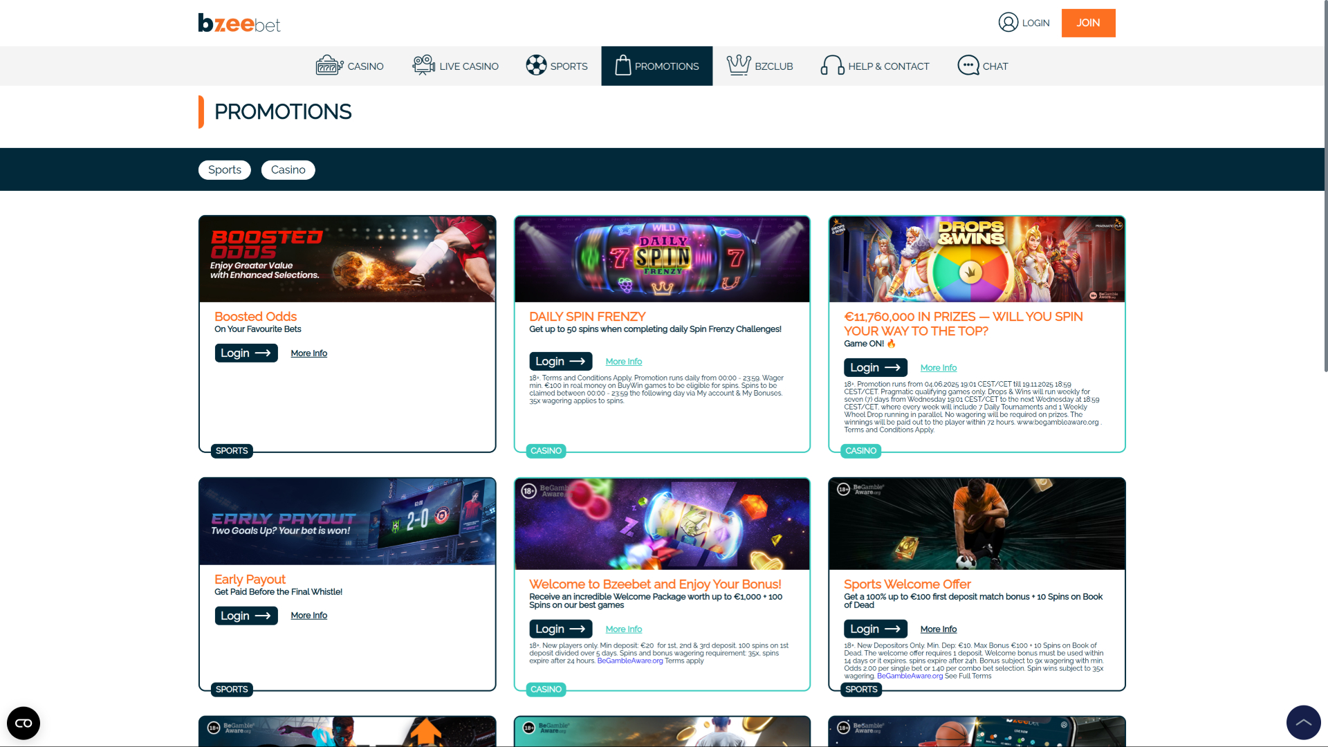 Promotions de Bzeebet Casino sur ordinateur