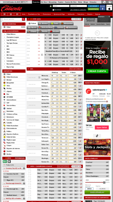 Caliente Casino Mobile Paris Sportifs