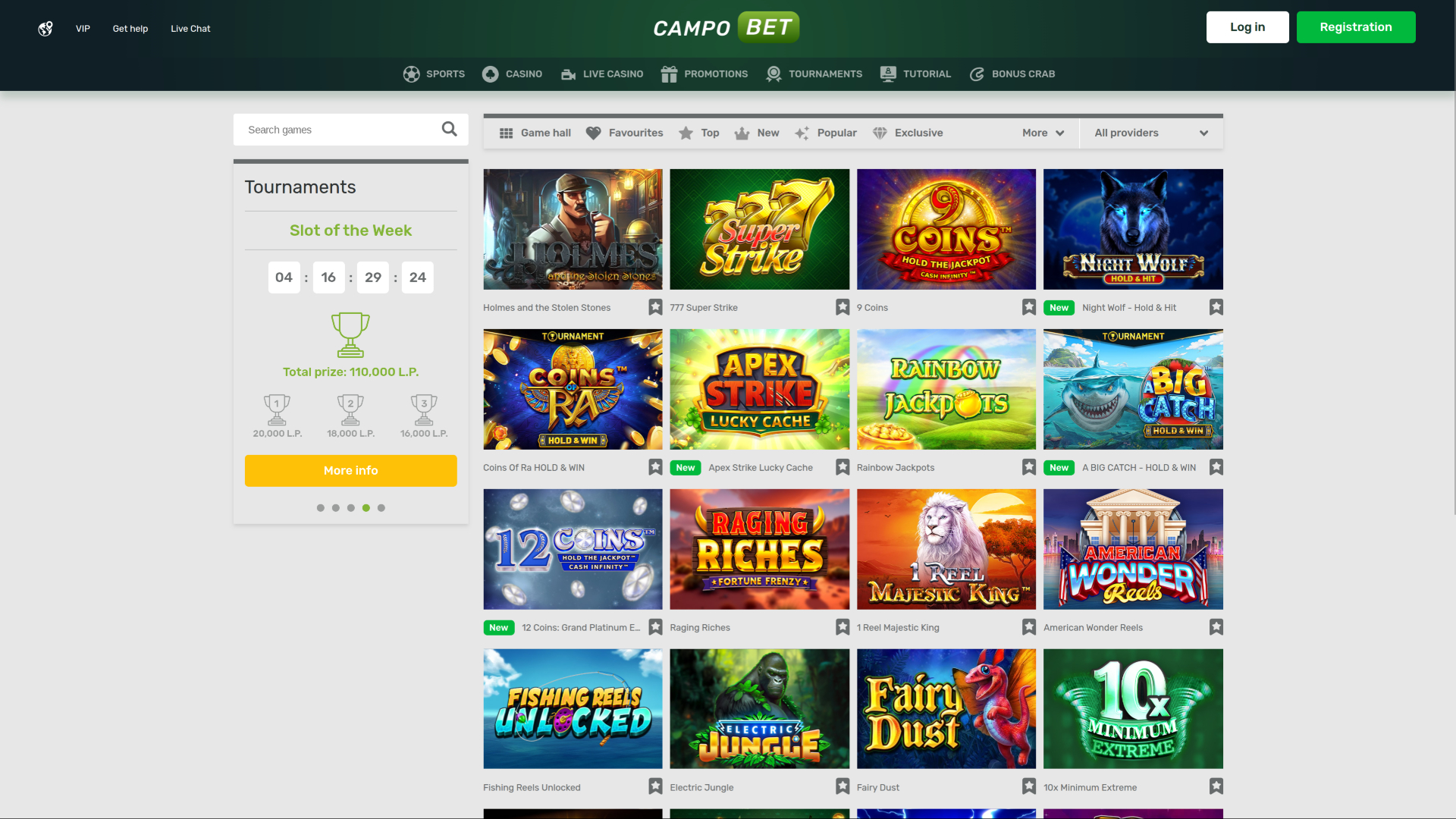 Jackpot de Campobet Casino sur ordinateur