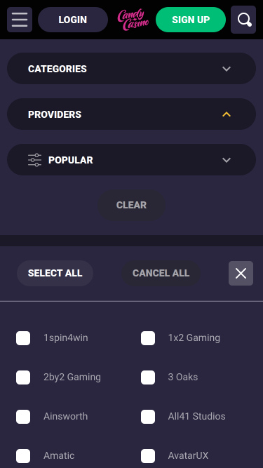 Sviluppatori di giochi mobili di Candy Casino
