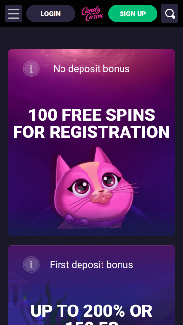 Promozioni mobili di Candy Casino