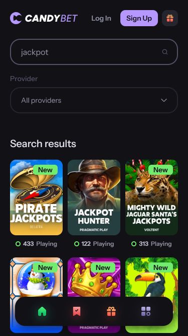 Мобильный джекпот казино CandyBet