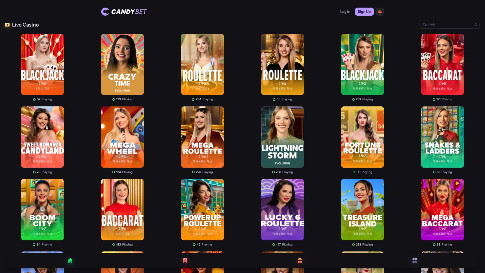 Казино CandyBet с живыми дилерами