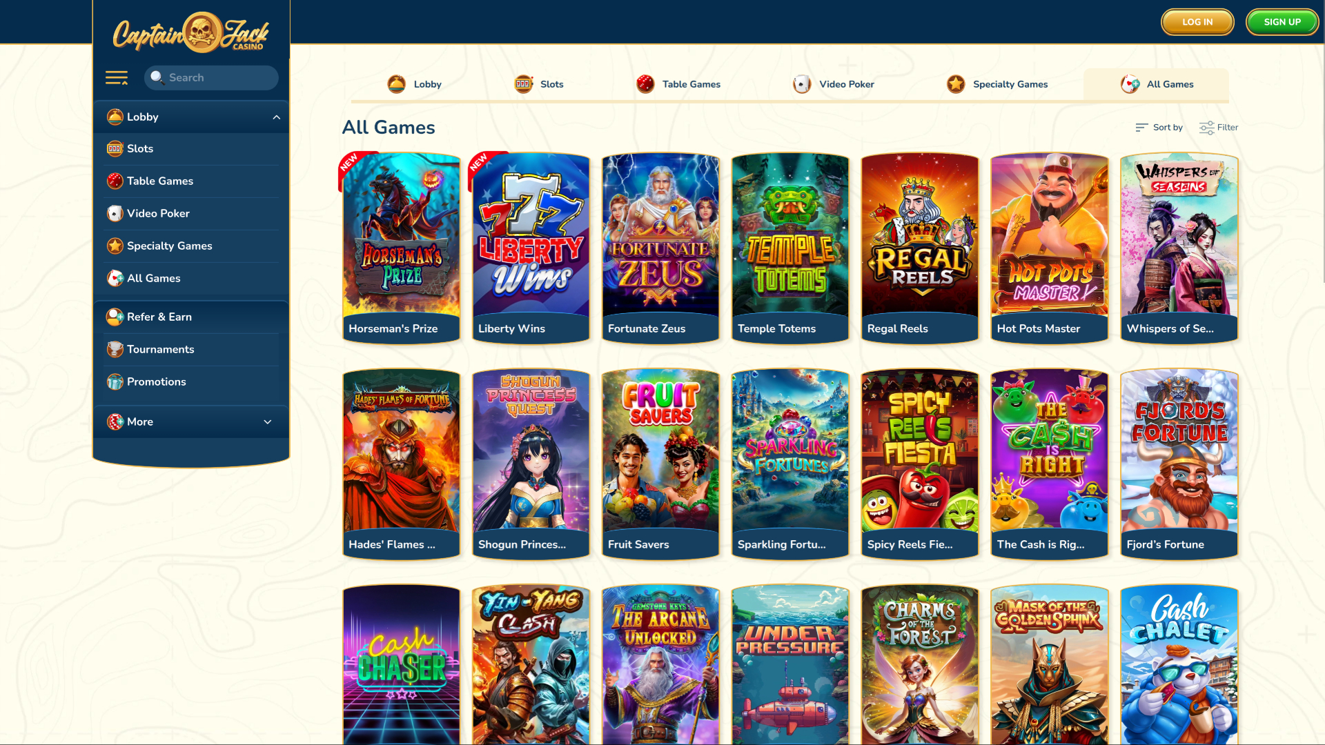 Captain Jack Casino Desktop Games