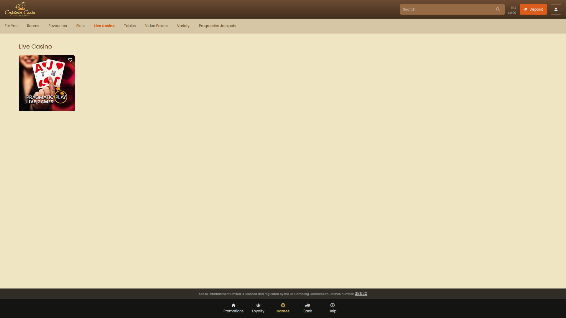 Captain Cooks Casino Bureau Croupier en Direct