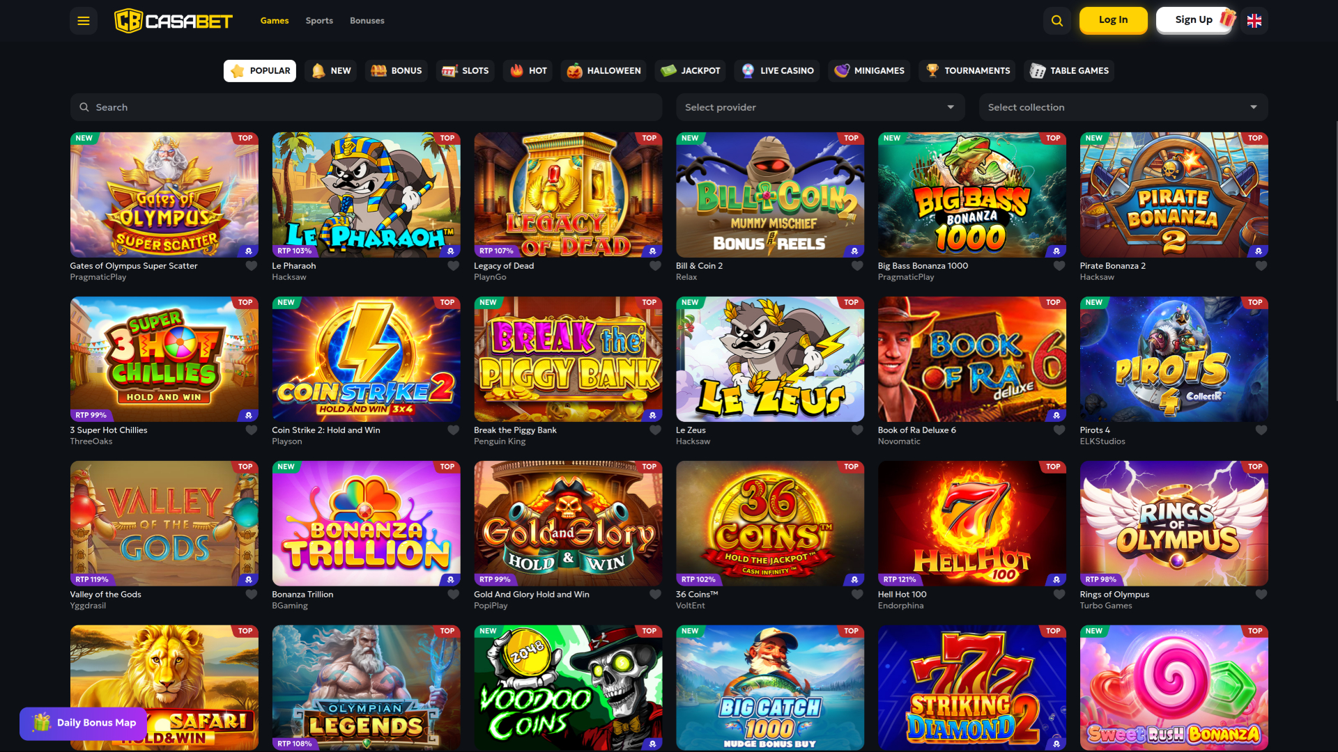 Casabet Casino Desktop Games