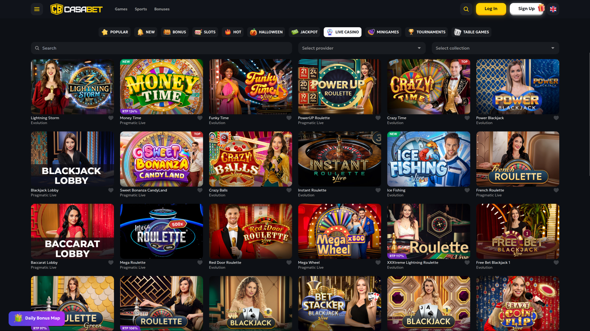 Casabet Casino Desktop Live Dealer