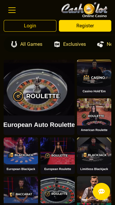 Croupier en direct mobile de Cash o Lot Casino