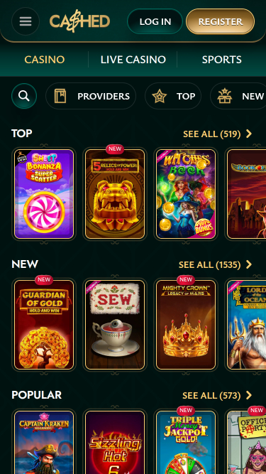 Cashed Casino Móvil Juegos