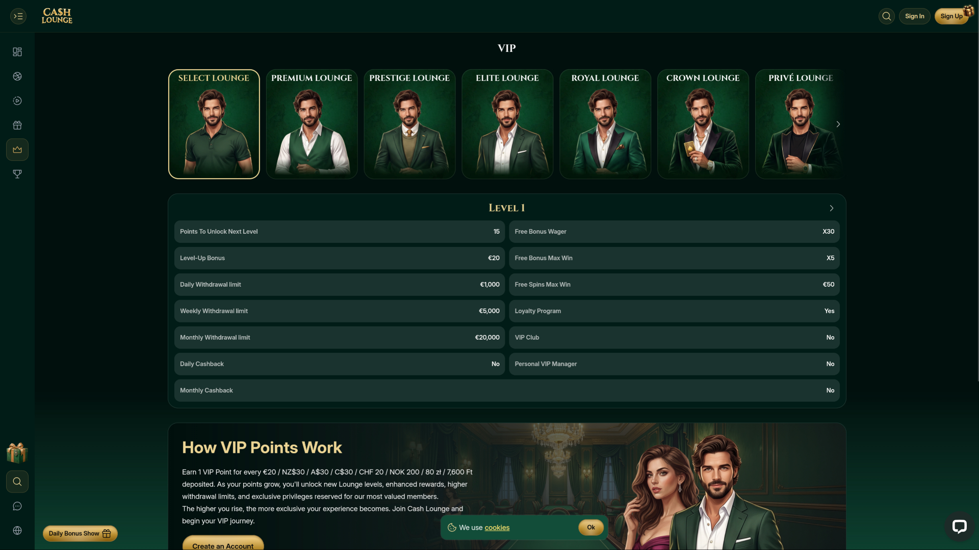 Casino Cash Lounge - Bureau VIP