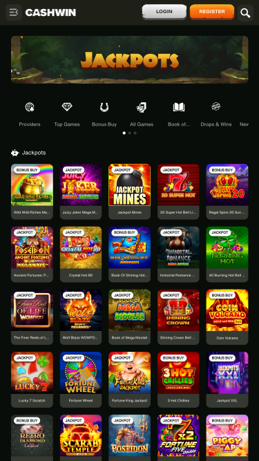 Jackpots de Cashwin sur mobile